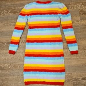 FASHION NOVA 3X NWOT Colorful Striped Fuzzy Dress